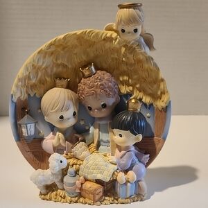 Precious Moments Pastel Nativity with Gold Accents